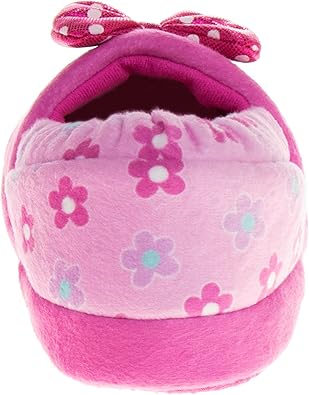 Pantuflas de Minnie Mouse para niñas de Josmo Kids, pantuflas cálidas de felpa para interiores, color fucsia y morado (para bebés y niños pequeños)