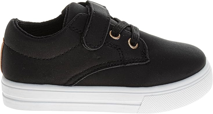 Zapatillas de deporte para niño French Toast sin cordones - Zapatillas deportivas informales de lona para niños - Negro (talla 5 para niños pequeños)