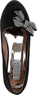 Badgley Mischka Closed Toe Heels for Kids Girls - Block Heel Dress Shoe Pumps with Crystal Frame (Sizes 13-6 Little Kid-Big Kid)