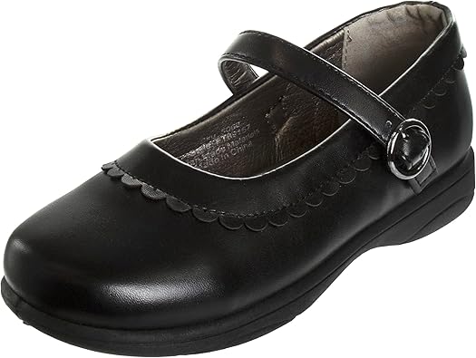 Zapatos Mary Jane para niñas de French Toast, planos, para uniforme escolar, con tirantes, para vestir formales, sin cordones, color negro (talla 5 para niños pequeños)