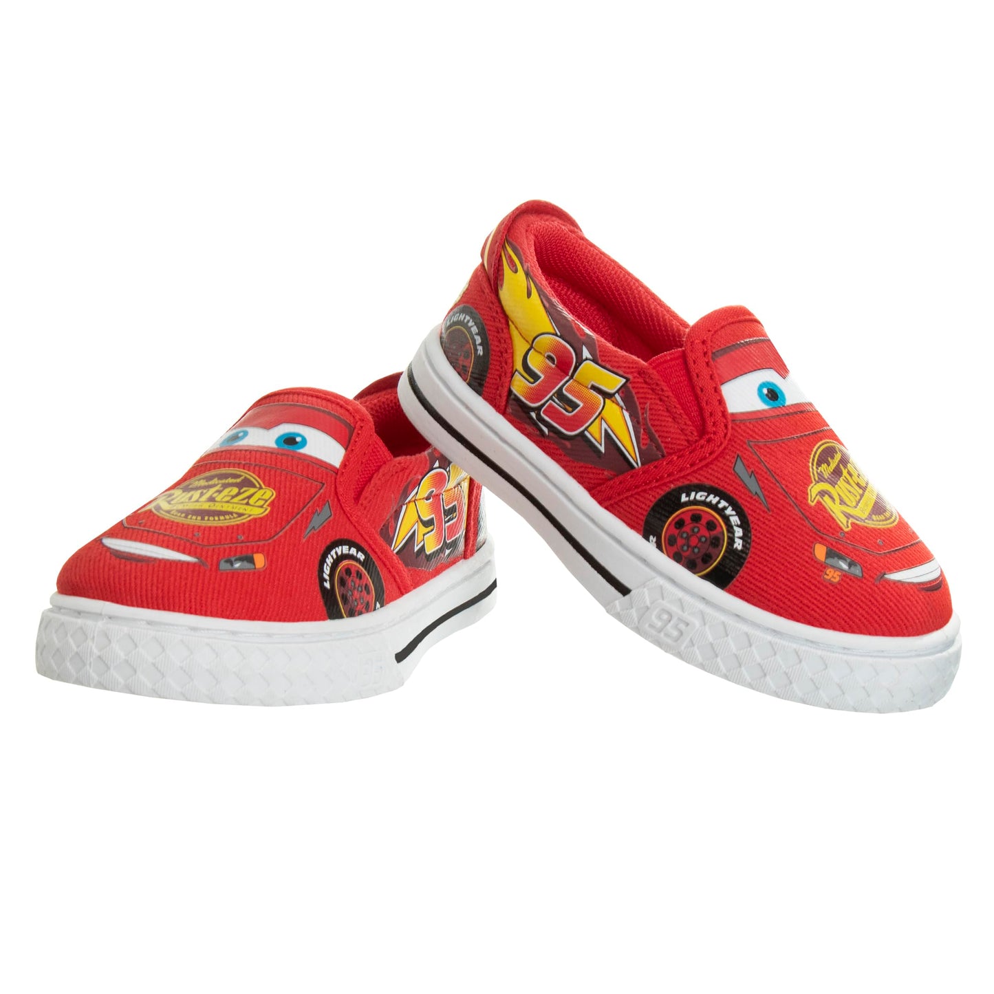 Zapatillas de lona para niños de corte bajo, informales, sin cordones, con la imagen de Rayo Mcqueen (para niños pequeños)