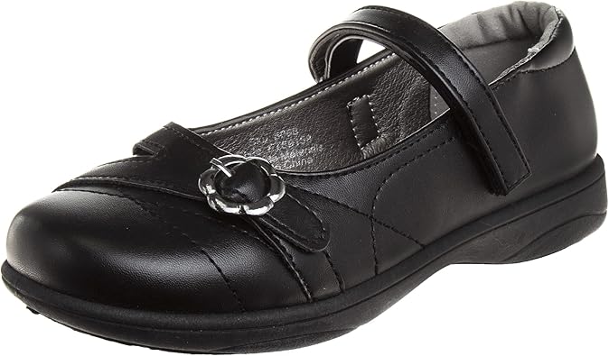 Zapatos Mary Jane para niñas de French Toast, planos, para uniforme escolar, con tirantes, para vestir formales, sin cordones, color negro (talla 5 para niños pequeños)