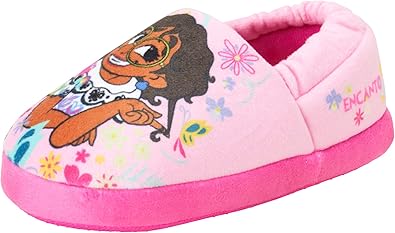 Pantuflas Disney Girl Encanto - Pantuflas de felpa ligeras, cálidas, cómodas y suaves para niñas pequeñas (bebés y niños pequeños)