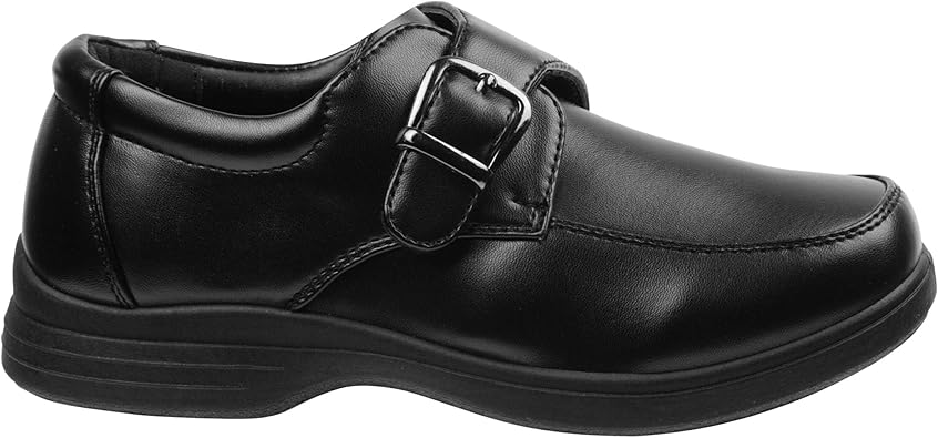 Zapatos de vestir para niños Josmo - Zapatos Derby de uniforme escolar Mocasines (para niños pequeños/niños), talla 5 para niños pequeños, hebilla negra