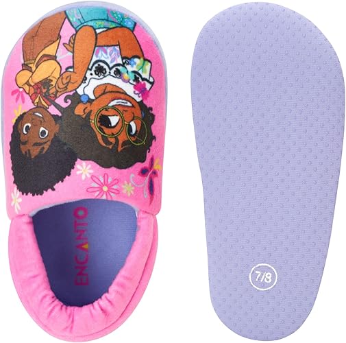 Pantuflas Disney Girl Encanto - Pantuflas de felpa ligeras, cálidas, cómodas y suaves para niñas pequeñas (bebés y niños pequeños)