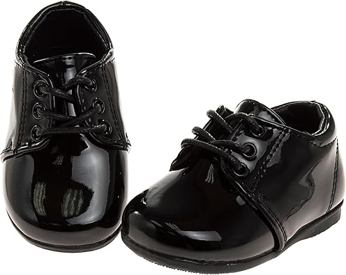 Zapatos de vestir para bebés Josmo para niños: zapatos Derby informales de cuero sintético para caminar (para bebés y niños pequeños), talla 3 para bebés, color negro