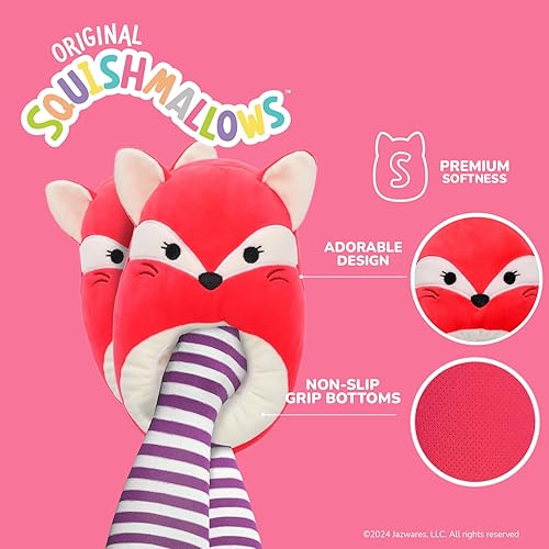 Pantuflas Squishmallows Fifi the Fox: pantuflas de felpa ligeras, cálidas, cómodas y suaves para hombre y mujer. Fifi the Fox (niño pequeño, niño grande y adulto)