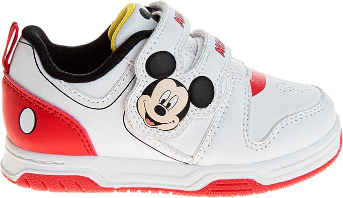 Zapatillas Disney Kids para niños, informales, sin cordones, ligeras, con diseño de Mickey Mouse (tallas 5 a 10 para niños pequeños)