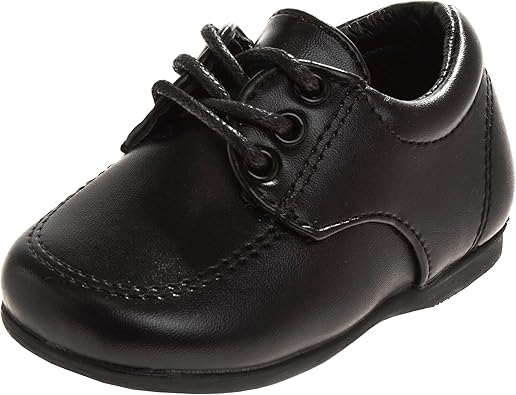 Zapatos de vestir para bebés Josmo para niños: zapatos Derby informales de cuero sintético para caminar (para bebés y niños pequeños), talla 3 para bebés, color negro