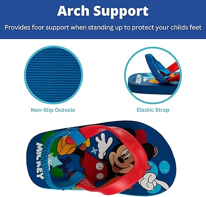 Mickey Mouse Character Flip Flops Sandals Kids Water Shoes Beach Slides Summer Slip On Quick Dry (Toddler - Little Kid)