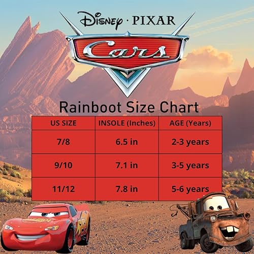 Botas de lluvia impermeables con asa fácil de tirar de Cars Lightning McQueen (para niños pequeños)