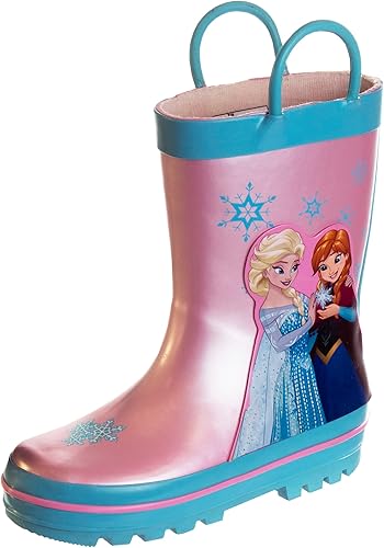 Botas de lluvia impermeables con asa fácil de tirar de Frozen (para niños pequeños)