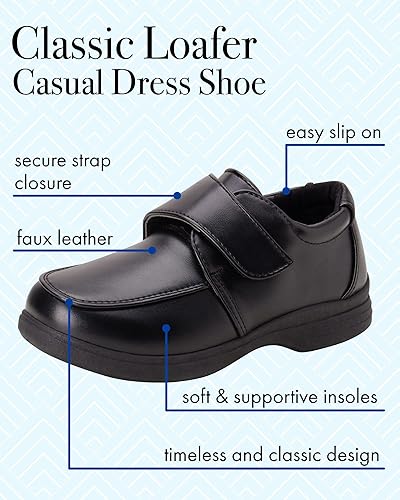 Zapatos de vestir para niños Josmo - Zapatos Derby de uniforme escolar Mocasines (para niños pequeños/niños), talla 5 para niños pequeños, hebilla negra