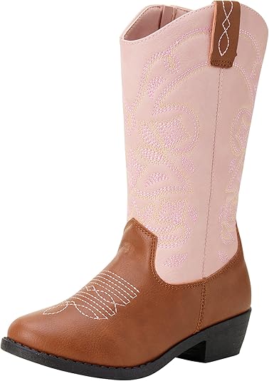 Botas KENSIE GIRL - Botas vaqueras occidentales para niñas (bebé/niña), talla 6 para niñas pequeñas, tachas negras