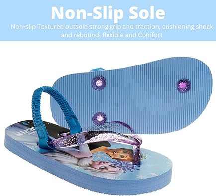 Disney Frozen Character Flip Flops Sandals Kids Water Shoes Beach Slides Summer Slip On Quick Dry (Toddler-Little Kid)