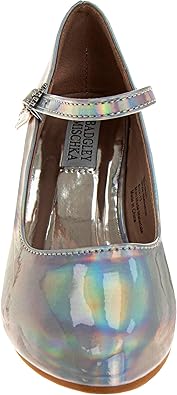 Badgley Mischka Closed Toe Heels for Kids Girls - Block Heel Dress Shoe Pumps with Crystal Frame (Sizes 13-6 Little Kid-Big Kid)