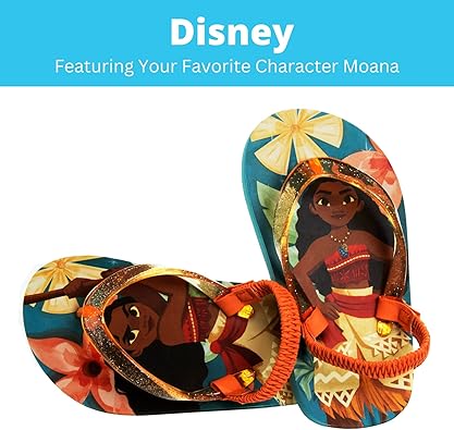 Disney Moana Character Flip Flops Sandals Kids Water Shoes Beach Slides Summer Slip On Quick Dry (Toddler-Little Kid)