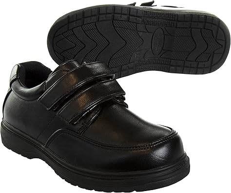 French Toast Boys Shoes - Kids Oxford School Uniform Loafer Church Dress Shoes Slip-On Faux-Leather (Little Kid-Big Kid) (Black)