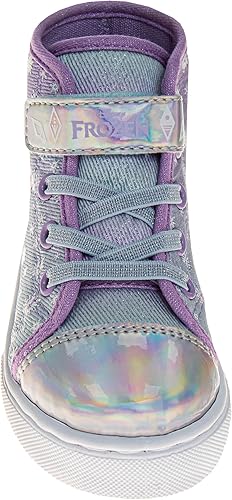 Zapatillas de lona informales Frozen - Zapatillas sin cordones con personajes de Anna y Elsa para niñas (tallas para niñas pequeñas)