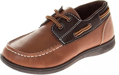 Zapatos para niños Josmo: mocasines náuticos informales (para niños pequeños/niños grandes), talla 5 para niños pequeños, hebilla cuadrada negra