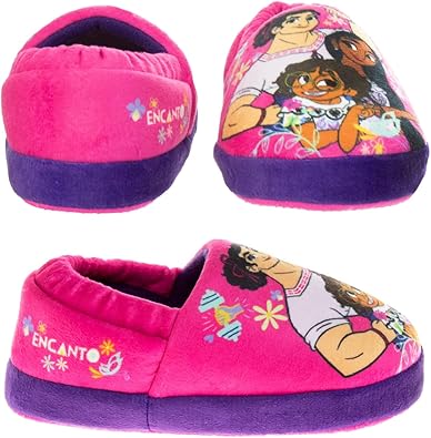 Pantuflas Disney Girl Encanto - Pantuflas de felpa ligeras, cálidas, cómodas y suaves para niñas pequeñas (bebés y niños pequeños)