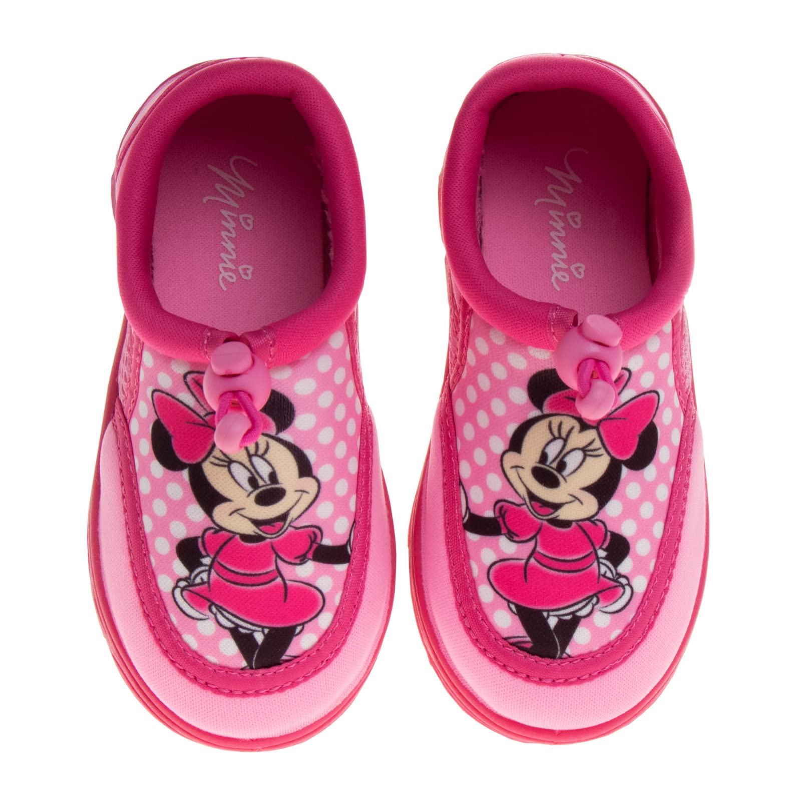 Disney Minnie Mouse Water shoes - pool aqua socks for kids- Sandals princess bungee waterproof beach slides sport character summer slip-on quick dry (toddler/little kid)