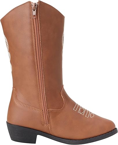 Botas KENSIE GIRL - Botas vaqueras occidentales para niñas (bebé/niña), talla 6 para niñas pequeñas, tachas negras