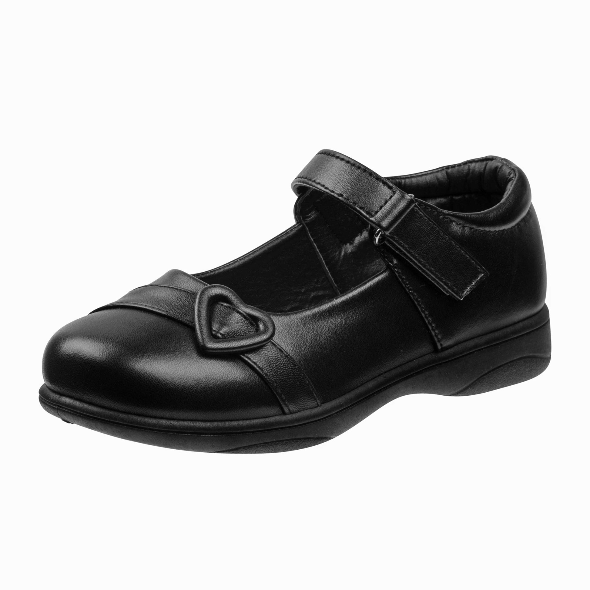 Petalia Girl's Embroidered Mary Jane School Uniform Shoes - Black (Size 5 Toddler)