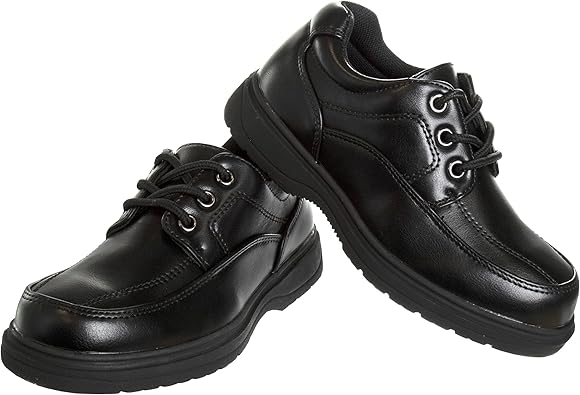 French Toast Boys Shoes - Kids Oxford School Uniform Loafer Church Dress Shoes Slip-On Faux-Leather (Little Kid-Big Kid) (Black)