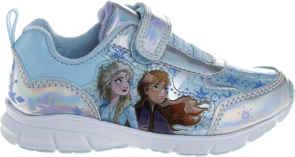 Zapatillas de deporte Frozen de Disney para niñas: zapatillas para correr sin cordones con luces (niña pequeña)