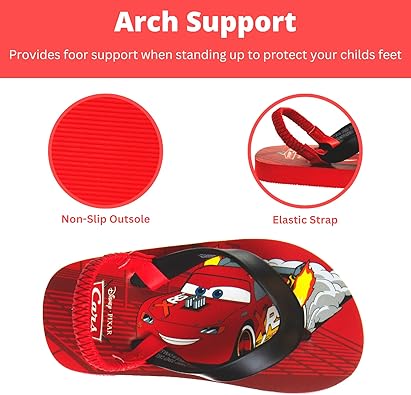 Disney Cars Character Flip Flops Sandals Kids Water Shoes Beach Slides Summer Slip On Quick Dry (Toddler-Little Kid)