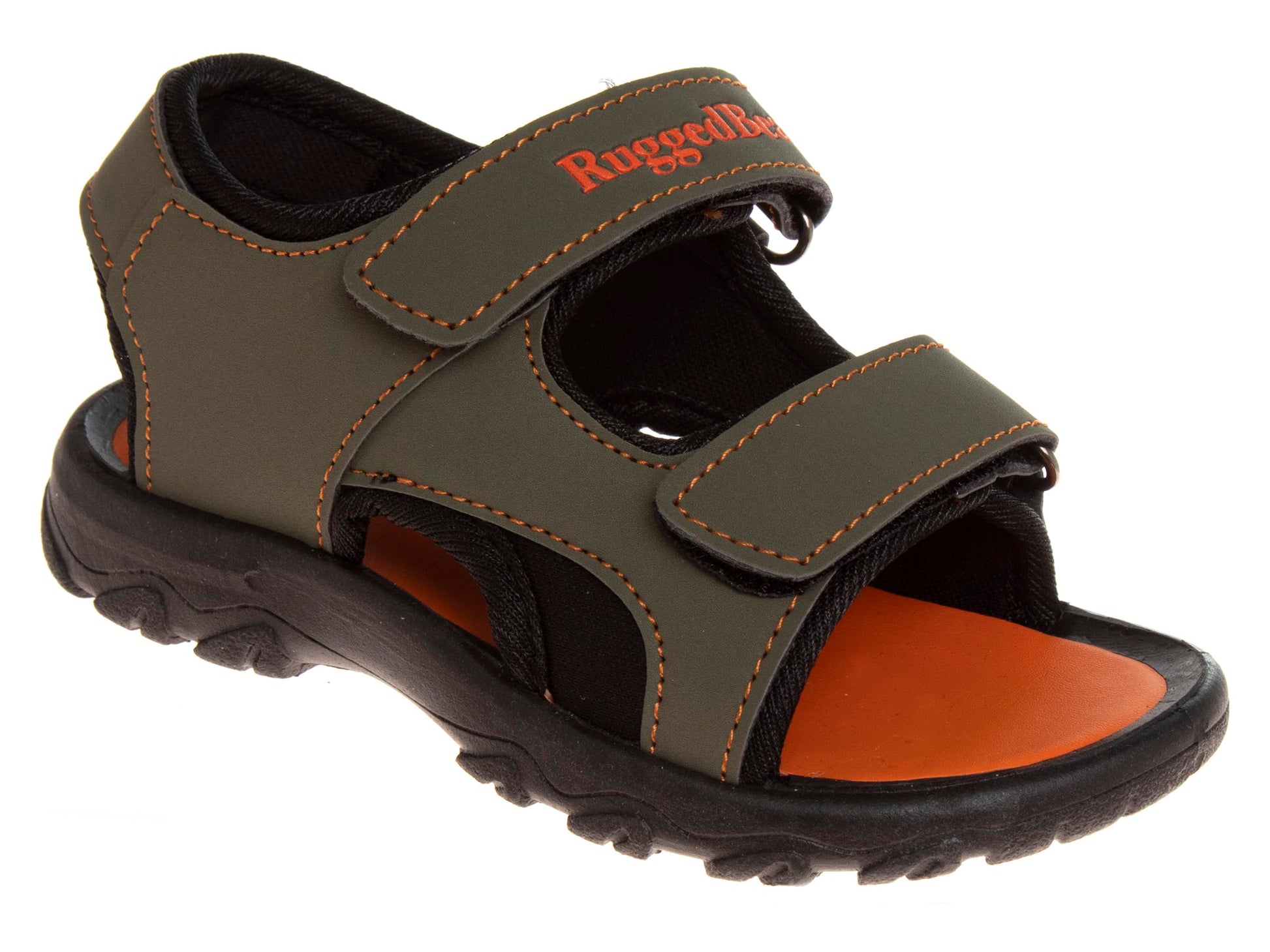 Sandalias deportivas para exteriores con punta abierta para niños y niñas de Rugged Bear, sandalias para playa, piscina, con correa ajustable, para verano, color negro y gris nube (talla mediana, para niños pequeños)