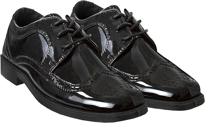 Josmo Boys Classic Comfort Dress Wing-Tip Oxford Shoe (niño pequeño, niño pequeño, niño grande), talla 7 para niños pequeños, negro