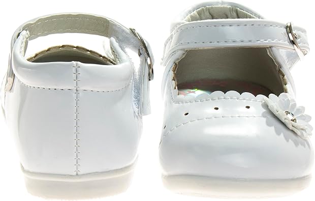 Zapatos planos Mary Jane sin cordones para niñas de Josmo Baby - Zapatos formales de vestir para bebés recién nacidos - Uniforme escolar - Negro (talla 3 para bebés)