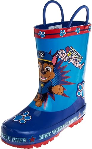 Botas de lluvia impermeables con asa fácil de tirar para niños de Paw Patrol (para bebés y niños pequeños)