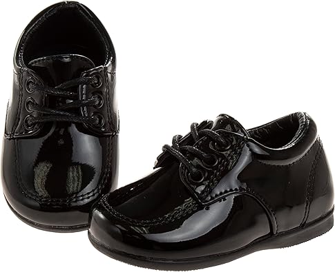 Zapatos de vestir para bebés Josmo para niños: zapatos Derby informales de cuero sintético para caminar (para bebés y niños pequeños), talla 3 para bebés, color negro