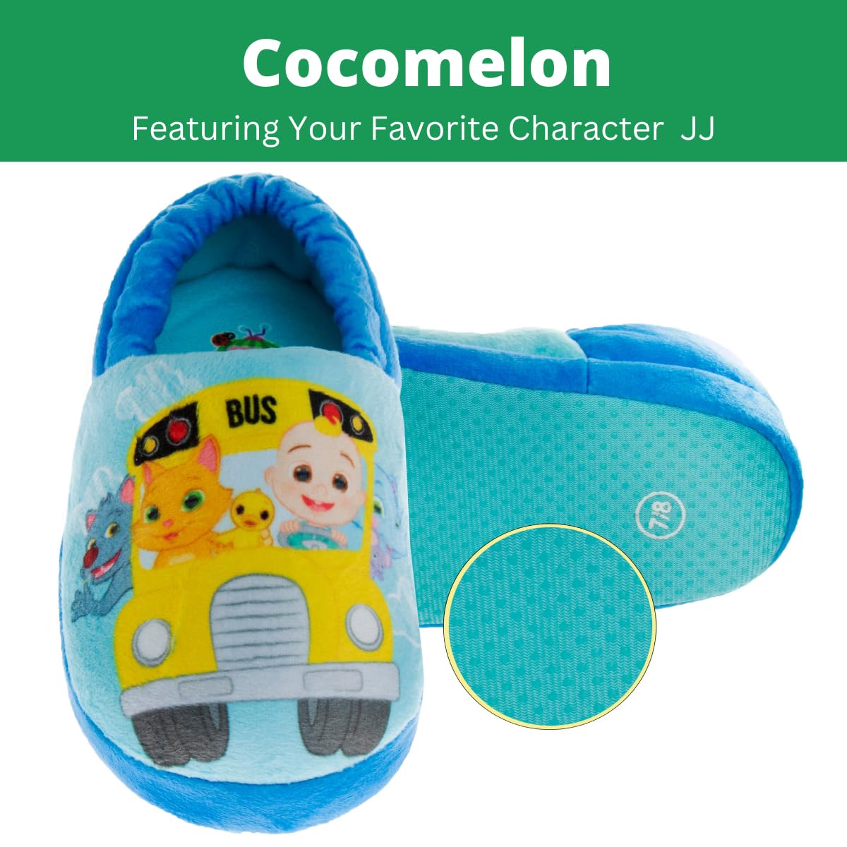 Josmo Cocomelon Toddler slippers - house shoes for boys girls warm plush bed moccasins slippers cocomelon shoes (toddler/little kid)