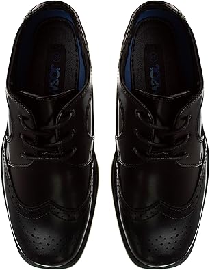 Josmo Boys Classic Comfort Dress Wing-Tip Oxford Shoe (niño pequeño, niño pequeño, niño grande), talla 7 para niños pequeños, negro