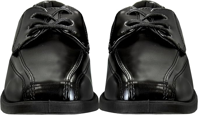 Zapatos de vestir para niños French Toast - Zapatos formales informales Oxford con cordones clásicos - Negro (talla 7 para niños pequeños)