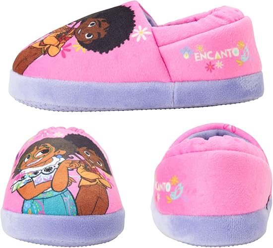 Pantuflas Disney Girl Encanto - Pantuflas de felpa ligeras, cálidas, cómodas y suaves para niñas pequeñas (bebés y niños pequeños)