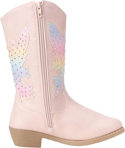 Botas KENSIE GIRL - Botas vaqueras occidentales para niñas (bebé/niña), talla 6 para niñas pequeñas, tachas negras