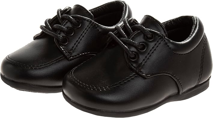 Zapatos de vestir para bebés Josmo para niños: zapatos Derby informales de cuero sintético para caminar (para bebés y niños pequeños), talla 3 para bebés, color negro