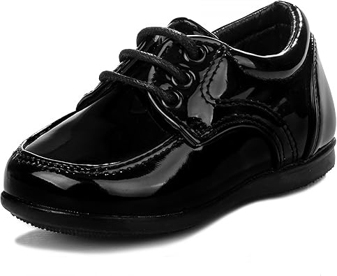 Zapatos de vestir para bebés Josmo para niños: zapatos Derby informales de cuero sintético para caminar (para bebés y niños pequeños), talla 3 para bebés, color negro