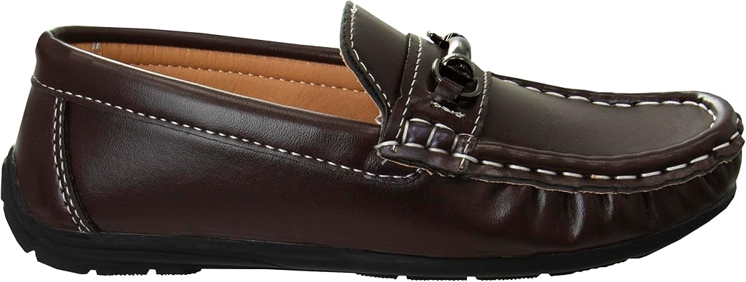 Josmo Boys Moccasin Driving Loafers - Casual Dress Penny Slip On Boat Shoes (Toddlers - Little Kids - Big Kids)