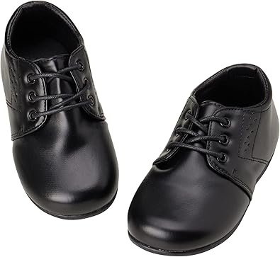 Zapatos de vestir para bebés Josmo para niños: zapatos Derby informales de cuero sintético para caminar (para bebés y niños pequeños), talla 3 para bebés, color negro