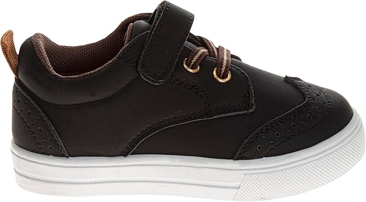 Zapatillas de deporte para niño French Toast sin cordones - Zapatillas deportivas informales de lona para niños - Negro (talla 5 para niños pequeños)