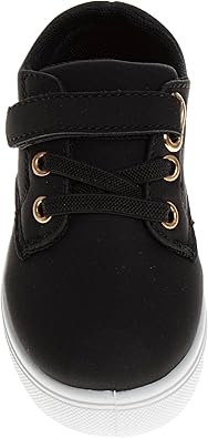 Zapatillas de deporte para niño French Toast sin cordones - Zapatillas deportivas informales de lona para niños - Negro (talla 5 para niños pequeños)