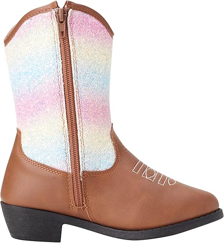 Botas KENSIE GIRL - Botas vaqueras occidentales para niñas (bebé/niña), talla 6 para niñas pequeñas, tachas negras