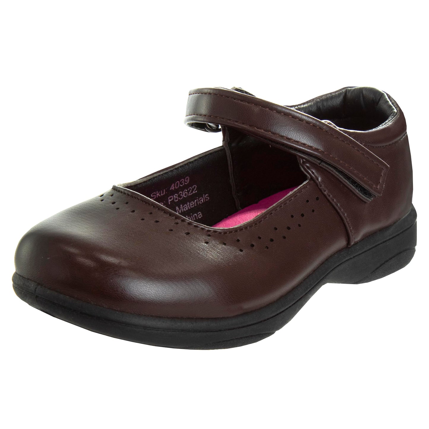 Zapatos de uniforme escolar Mary Jane bordados para niña de Petalia, color negro (talla 5 para niñas pequeñas)