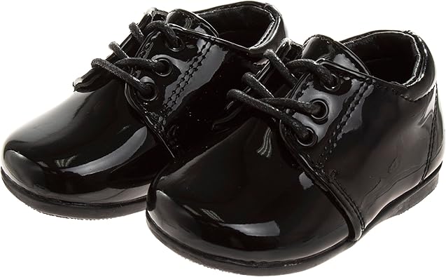 Zapatos de vestir para bebés Josmo para niños: zapatos Derby informales de cuero sintético para caminar (para bebés y niños pequeños), talla 3 para bebés, color negro